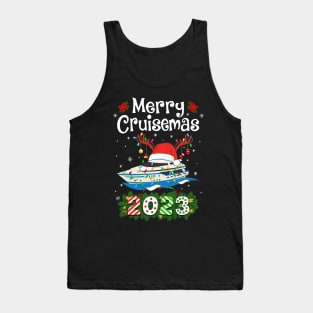 Merry Cruisemas 2023 Christmas Santa Reindeer Cruise Tank Top